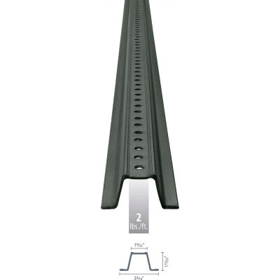 U-Channel Sign Post, 7'L, 2 lbs./ft., Green Post with Holes Top to Bottom