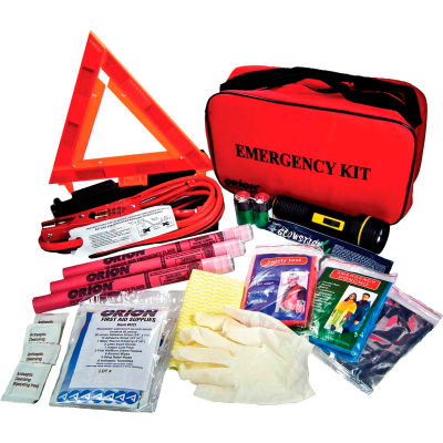 113177 79 Pc. Deluxe Roadside Emergency Kit with Road Flares