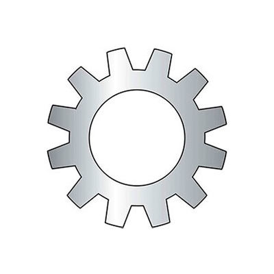 #4 External Tooth Lock Washer - .123/.115" I.D. - .018/.012" Thick - Steel - Zinc - Grade 2 - 100 Pk