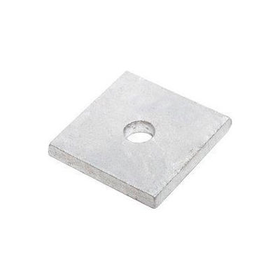 7/8" Square Plate Washer - 59/64" I.D. - 1/4" Thick - Steel - Galvanized - Grade 2 - Pkg of 25