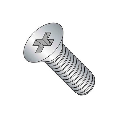 M6 x 1.0 x 40mm Machine Screw - Phillips Flat Head - Steel - Zinc - DIN 125B - Pkg of 100