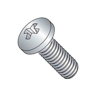 M3 x 0.5 x 4mm Machine Screw - Phillips Pan Head - Steel - Zinc - DIN 125B - Pkg of 100