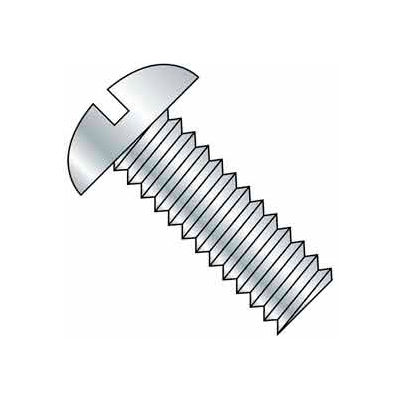 1/4-20 x 1/2" Machine Screw - Slotted Round Head - Steel - Zinc Plated - Pkg of 100