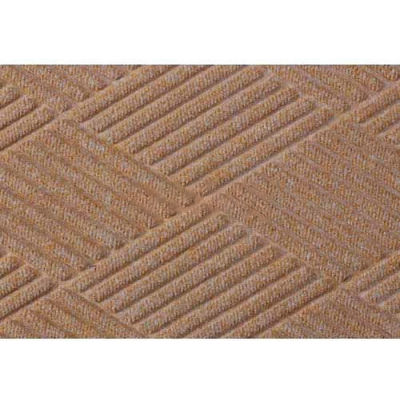 WaterHog® Diamond Mat Fashion Border 3/8" Thick 4' x 12' Medium Brown