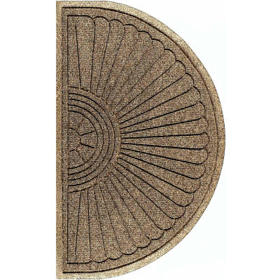 WaterHog Eco Grand Elite 3/8" Thick Half Oval Entrance Mat, Khaki 6' x 3'3"