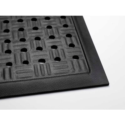 Cushion Station™ Anti Fatigue Mat w/Holes 7/16" Thick 3' x 5' Black