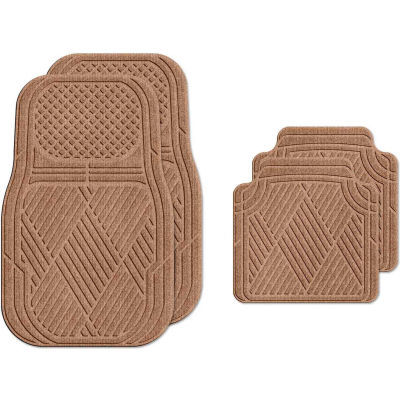 Waterhog Car Mats with Classic Pattern, Medium, Medium Brown, Full Set of 4 - 3901510002070
