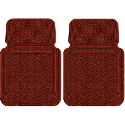 Waterhog Car Mats with Classic Pattern, Large, Red/Black, Front Set of 2 - 3902550001070