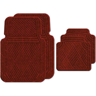 Waterhog Car Mats with Classic Pattern, Large, Red/Black, Full Set of 4 - 3902550002070