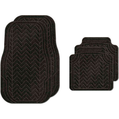 Waterhog Car Mats with Chevron Pattern, Medium, Charcoal, Full Set of 4 - 3903540002070