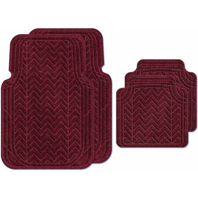 Waterhog Car Mats with Chevron Pattern, Large, Bordeaux, Full Set of 4 - 3904600002070