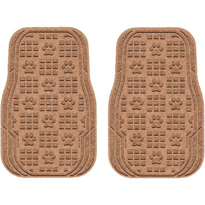 Waterhog Car Mats with PawPrint Pattern, Medium, Medium Brown, Front Set of 2 - 3907510001070