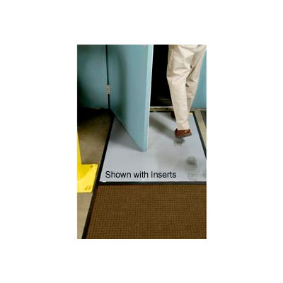 Clean Stride® Mat Rubber Frame w/Carpet 26.5" x 63.5" Dark Brown