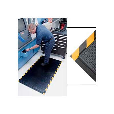 Happy Feet Textured Mat 1/2" Thick 2' x 3' Black/Yellow Border