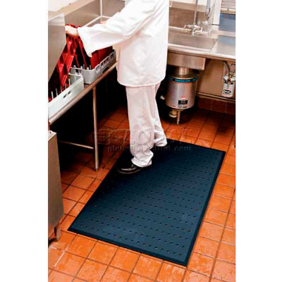Complete Comfort Anti-Fatigue Mat w/Holes, 5/8" Thick, 3' x 5', Black