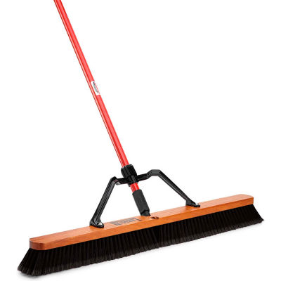 smooth broom sweep libman brace handle commercial globalindustrial pkg push qty
