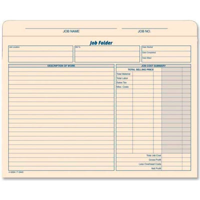 Tops® Job Folder File Jackets, 25-3/4" x 9-1/2", Manila, 20/Pack