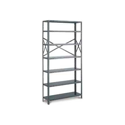 Tri-Boro Klip-It Open Starter, OSK85-1236-7, 36"W x 12"D x 85"H, 7 Shelves, 20 Ga, Dark Gray