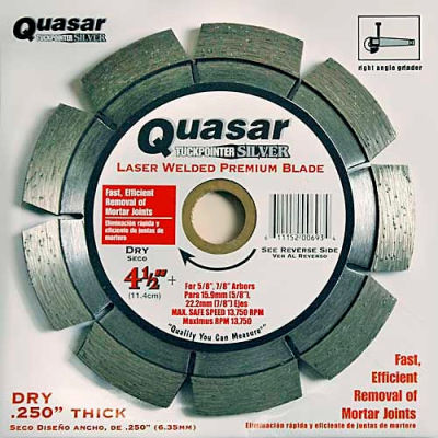 4.5" Quasar Tuckpointer "Silver" Segmented Diamond Blade