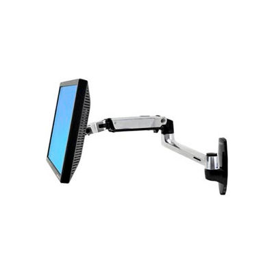 Ergotron® LX Wall Monitor Arm, Polished Aluminum
