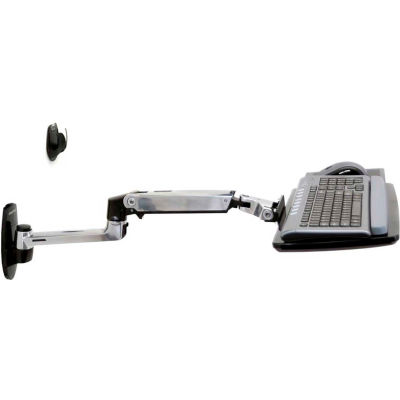 Ergotron® LX Wall Keyboard Arm, Polished Aluminum