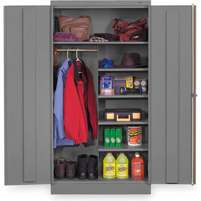 Tennsco Standard Combination Cabinet 1482-MGY - Unassembled 36"W X 24"D X 72"H, Medium Grey