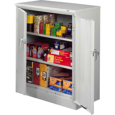 Tennsco Deluxe KD Counter Height Cabinet 36"W x 24"D x 42"H Light Grey
