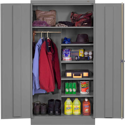 Tennsco Standard Welded Combination Cabinet 36"W x 18"D x 72"H Medium Grey