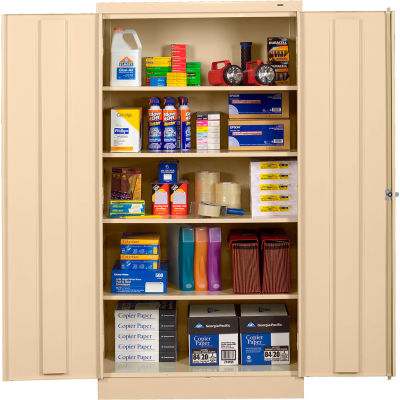 Tennsco Standard All-Welded Storage Cabinet, Turn Handle, 36"Wx24"Dx72"H, Champagne Putty