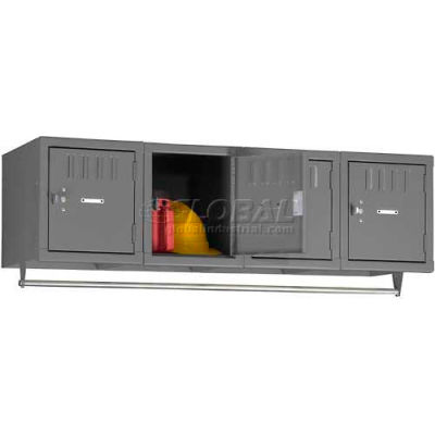 Tennsco Single Tier 4 Door Wall Mount Box Lockers, 12"Wx12"Dx12"H, Champagne Putty, Assembled
