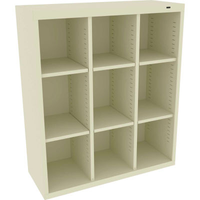 Tennsco Cubby Locker CC-40-CPY - Welded 34-1/2"W x 13-1/2"D x 40"H 9 Compartments Champagne/Putty