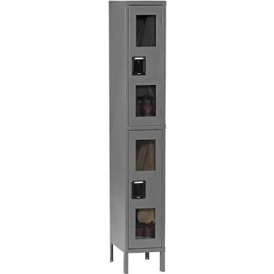 Tennsco C-Thru Locker CDL-121236 - Double Tier w/Legs 1 Wide 12 x 12 x 36, Assembled, Black