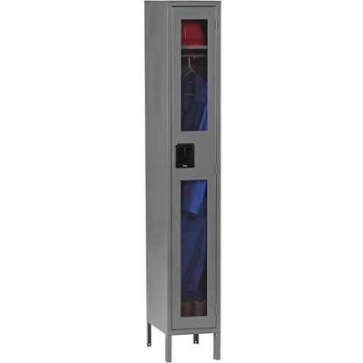 Tennsco C-Thru Locker CSL-121572-1-BLK - Single Tier w/Legs 1 Wide 12 x 15 x 72, Assembled, Black