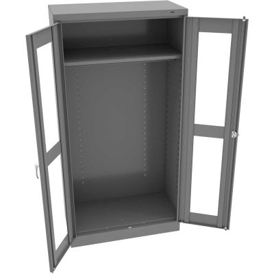 Tennsco C-Thru Standard Wardrobe Cabinet CVD7114-MGY - Welded 36"W X 18"D X 72"H, Medium Grey