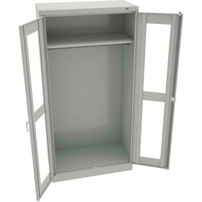 Tennsco C-Thru Standard Wardrobe Cabinet CVD7114-LGY - Welded 36"W X 18"D X 72"H, Light Grey