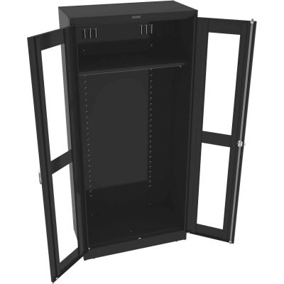 Tennsco C-Thru Deluxe Wardrobe Cabinet CVD7818W-BLK - Welded 36"W X 18"D X 78"H, Black