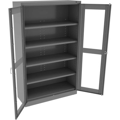 Tennsco C-Thru Jumbo Storage Cabinet CVDJ1878A-N-MGY - Unassembled 48"W X 18"D X 78"H, Medium Grey