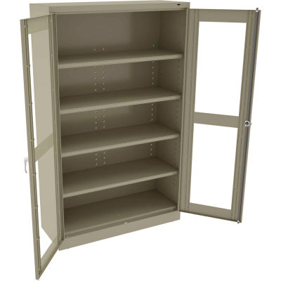 Tennsco C-Thru Jumbo Storage Cabinet CVDJ2478A-N-SND - Unassembled 48"W X 24"D X 78"H, Sand