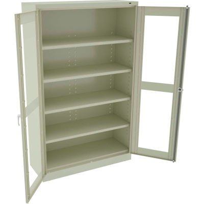 Tennsco C-Thru Jumbo Storage Cabinet CVDJ2478SU-CPY - Welded 48"W X 24"D X 78"H, Putty