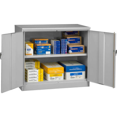 Tennsco Jumbo Storage Cabinet J2442SU-LGY - Welded 48"W X 24"D X 42"H, Light Grey