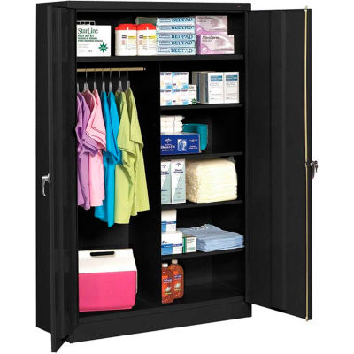 Tennsco Welded Jumbo Combination Cabinet 48"W x 24"D x 78"H Black