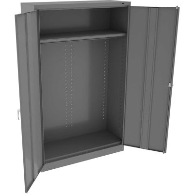 Tennsco Welded Jumbo Wardrobe Cabinet 48"W x 24"D x 78"H Medium Grey
