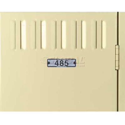 Tennsco Locker Number Plate #76-100 - Aluminum With 1/2" Black Lettering - LNP-A-100 Pack of 25