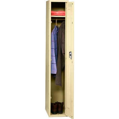 Tennsco Steel Locker STK-121860-A-BLK - Single Tier No Legs 1 Wide 12x18x60 Unassembled, Black