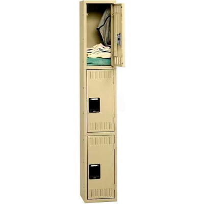 Tennsco Stee Locker TTS-121524-A-SND - Triple Tier No Legs 1 Wide 12x15x24 Assembled, Sand