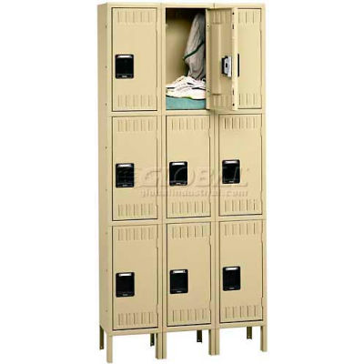 Tennsco Stee Locker TTS-121824-3-LGY - Triple Tier w/Legs 3 Wide 12x18x24 Assembled, Grey