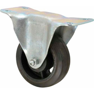 Fairbanks Medium Duty Rigid Caster 33-4-RT - Rubber Mold-On 4" Dia. - 200 Lb. Capacity