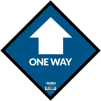 Global Industrial™ Blue One Way Adhesive Sign, 12" Square, Vinyl