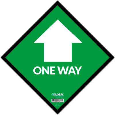 Global Industrial™ Green One Way Adhesive Sign, 12" Square, Vinyl