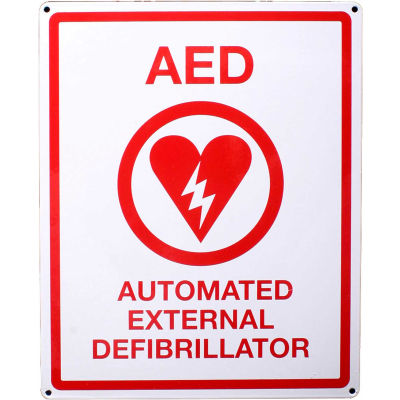 First Voice™ AED Flat Wall Sign, 8" X 10", Plastic